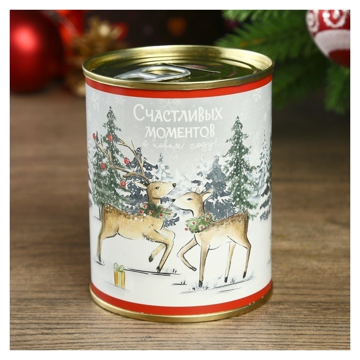 

Копилка-банка металл "Счастливых моментов в новом году" 7,3х9,5 см, Разноцветный