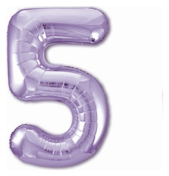 

Шар фольгированный 40" «Цифра 5», цвет пастельный фиолетовый Slim, Сиреневый