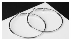 Серьги-кольца "Классика" D=5 см, цвет серебро Queen Fair