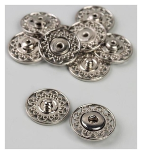 Кнопки пришивные декоративные, D = 21 мм, 5 шт, цвет серебряный Арт узор