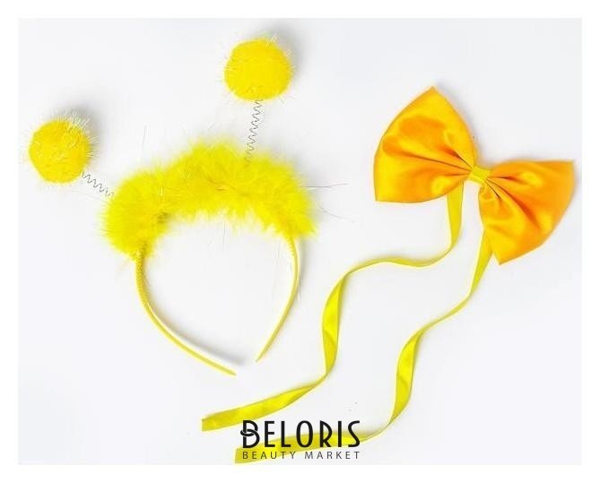 Карнавальный набор Помпушки 2 предмета: ободок, бабочка, цвет желтый NNB