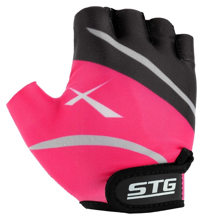 Перчатки велосипедные, размер S, цвет чёрный/розовый STG