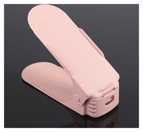 Подставка для хранения обуви регулируемая, 26×10×6 см цвет розовый 