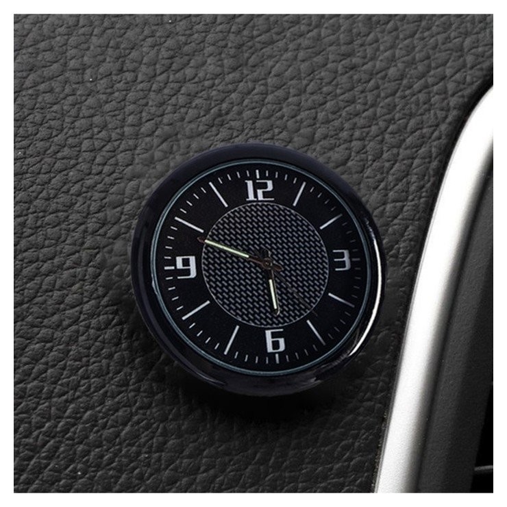 Часы автомобильные, внутрисалонные, диаметр 4.5 см, черный циферблат