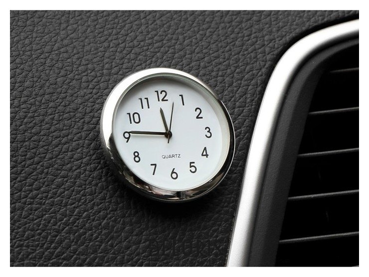 Часы автомобильные, внутрисалонные, диаметр 4.5 см, белый циферблат NNB