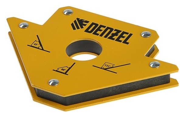 Магнитный угольник Denzel 97553, для сварочных работ, усилие 23 кг, 45, 90, 135°  Denzel