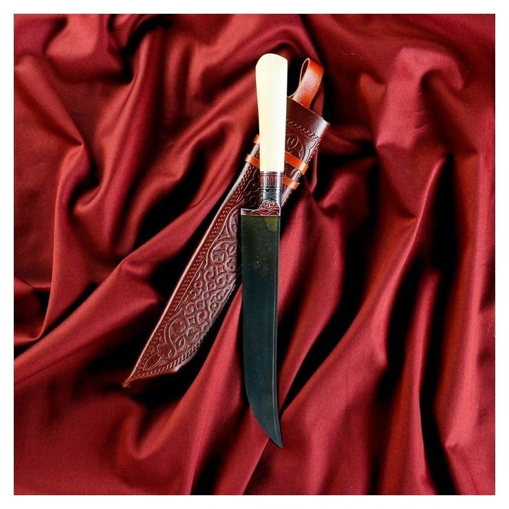Нож пчак шархон - кость сухма (Гарда гравировка) 15-17 см