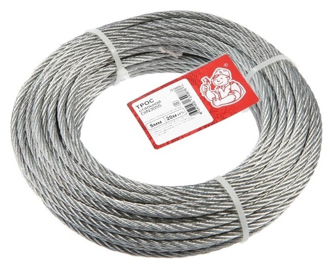 

Трос стальной DIN 3055 5мм, 20м