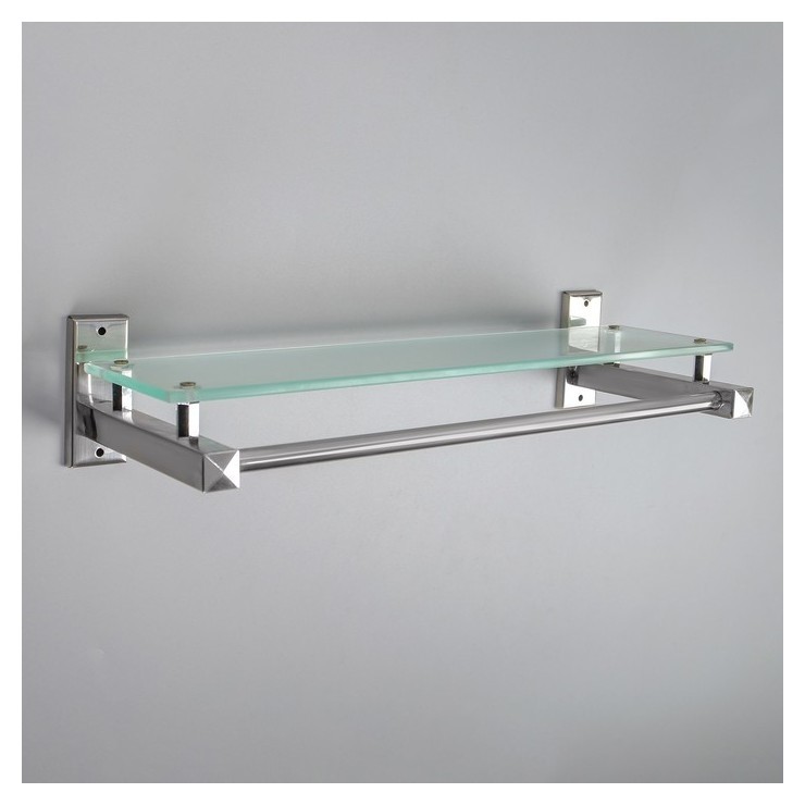 

Полка для ванной комнаты 40×14,7×8,5 см, металл, стекло, Хромированный