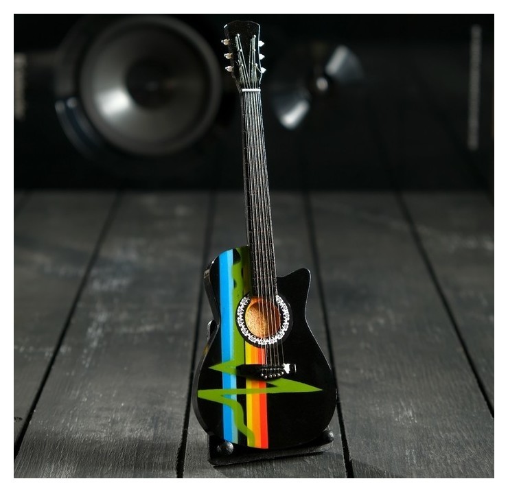 

Гитара сувенирная "Gibson Acustic" черная, на подставке 24х8х2 см
