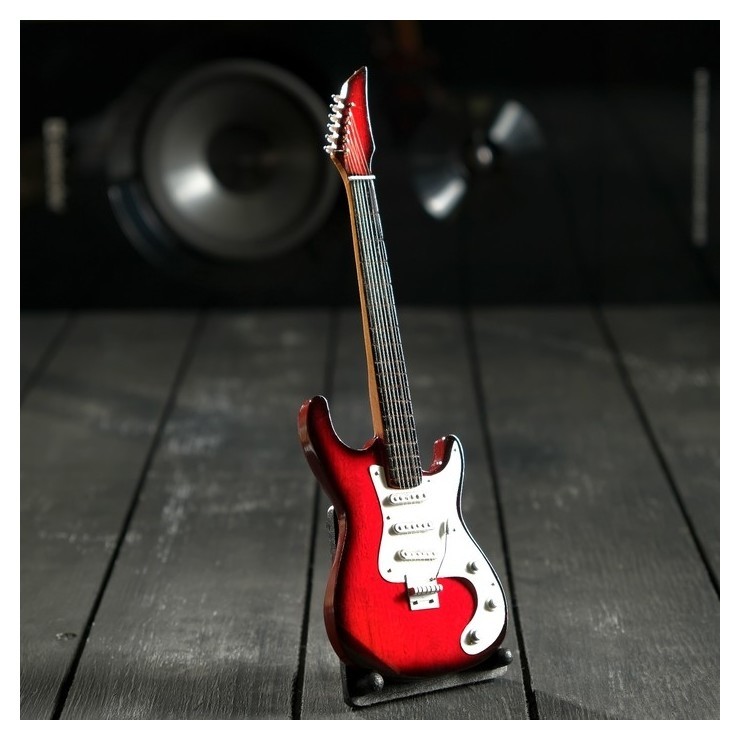 

Гитара сувенирная "Ibanez" красно-белая, на подставке 24х8х2 см