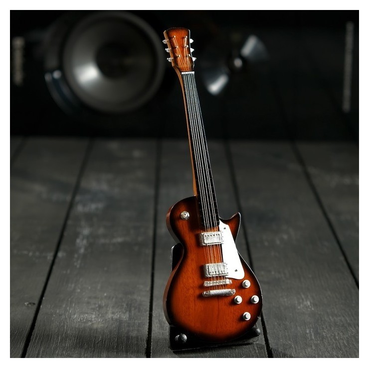 

Гитара сувенирная "Les Paul" коричнево-белая, на подставке 24х8х2 см