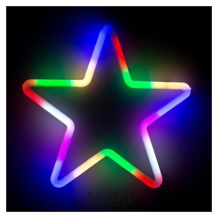 Фигура светодиодная Звезда 28х28х2 см, фиксинг, 220 В, мульти LuazON Home