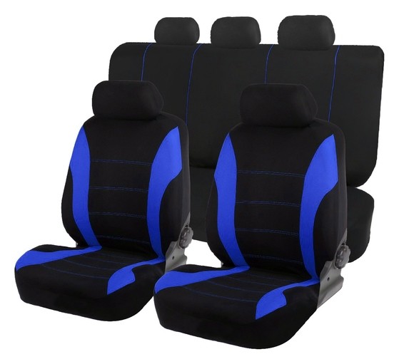 Авточехлы на сиденья Torso Premium универсальные, 9 предметов, чёрно-синий Av-15