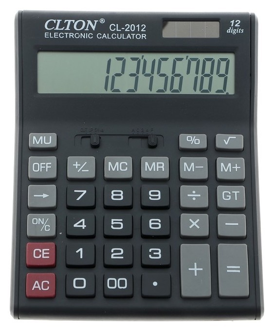 Калькулятор настольный, 12-разрядный, Cl-2012, двойное питание