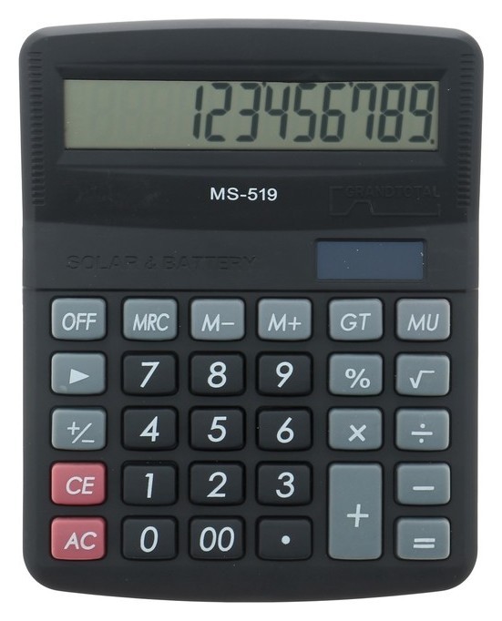Калькулятор настольный, 12-разрядный, 519-ms, двойное питание