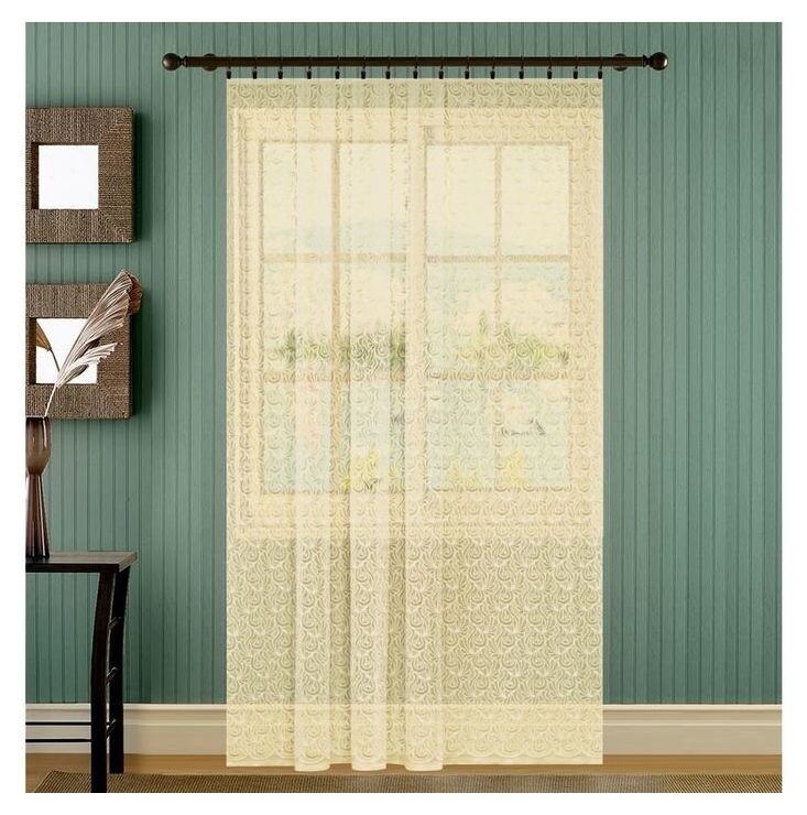 Штора, ширина 300 см, высота 280 см, с шторной лентой, цвет ваниль  Лента