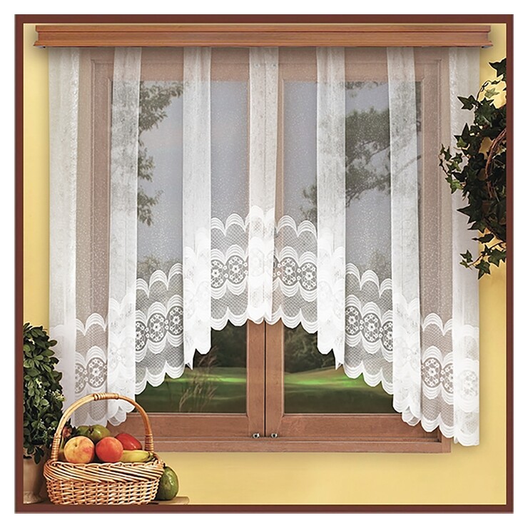 Штора тюль 420х165 см, белый, 100% п/э, шторная лента  Лента