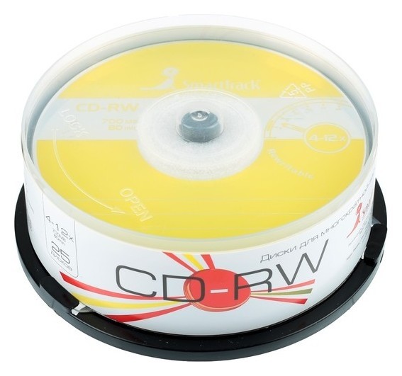 

Диск Cd-rw Smarttrack, 4-12x, 700 Мб, Cake Box, 25 шт