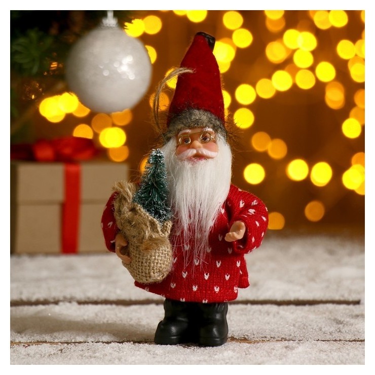 

Дед мороз "В красном с мешком" 10*14 см