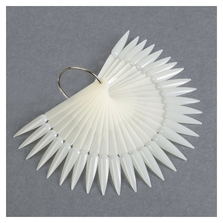 Палитра для лаков на кольце, 40 ногтей, форма стилет, цвет «Слоновая кость»  