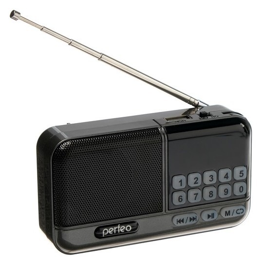 

Радиоприемник Perfeo Aspen, FM+ 87.5-108 мгц, Mp3, Usb, Microsd, Li-ion 1200 мач, серый