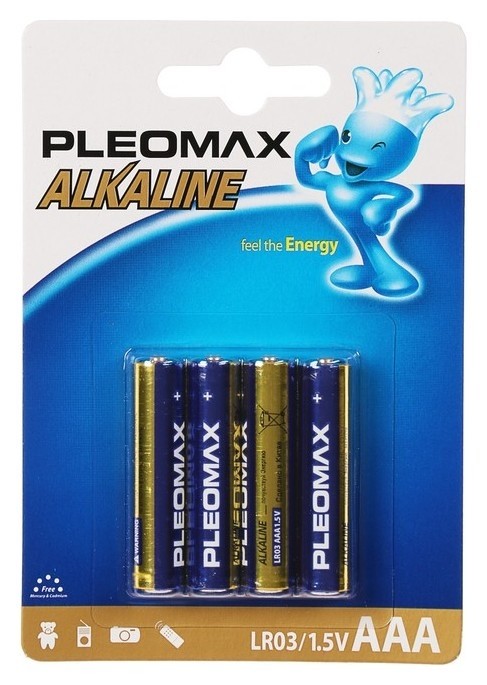 

Батарейка алкалиновая Pleomax, Aaa, Lr03-4bl, 1.5в, блистер,  шт