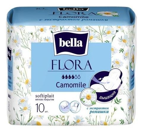 

Прокладки женские гигиенические Bella Flora Camomile с экстрактом ромашки по 10 шт.
