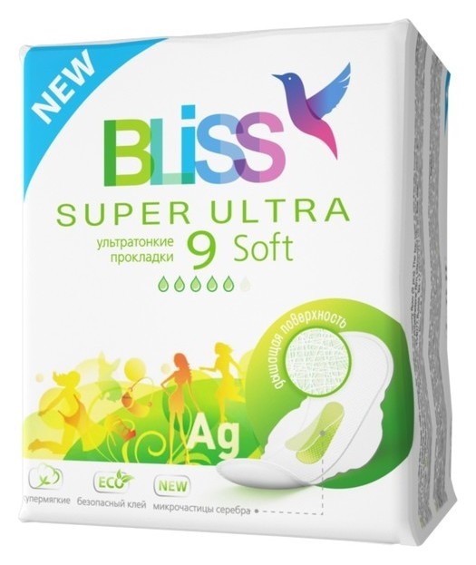 Прокладки для критических дней Bliss Super Ultra Soft, 9шт Bliss