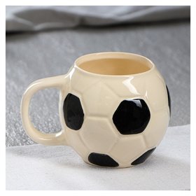 Кружка "Мяч", чёрно-белый, 1 сорт Керамика ручной работы