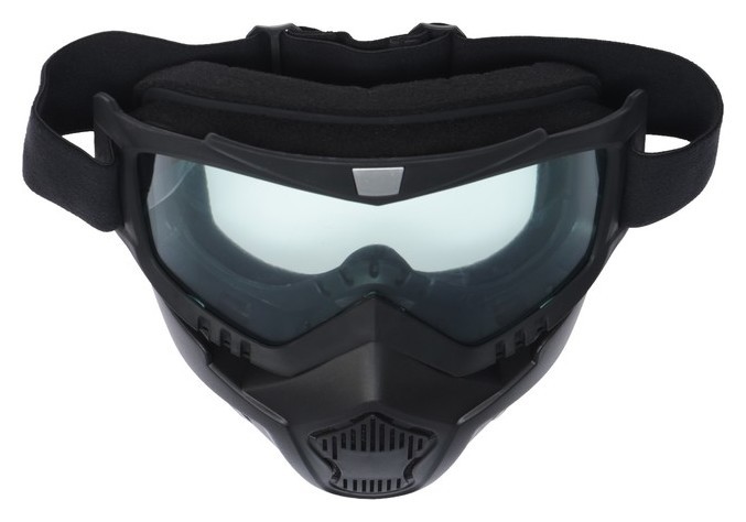 Очки-маска для езды на мототехнике Torso, разборные, стекло прозрачное, черные