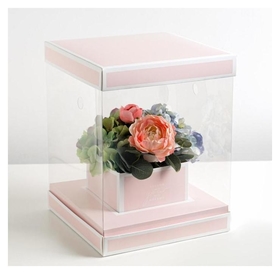 Коробка для цветов с вазой и PVC окнами складная Follow Your Dreams, 23 х 30 х 23 см Дарите счастье