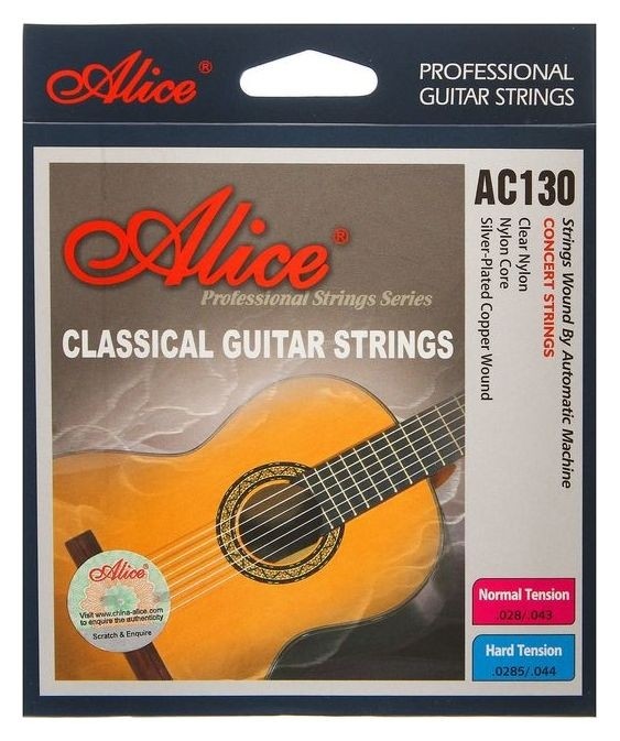 

Струны для классической гитары Alice Ac130, нейлон, посеребренная медь