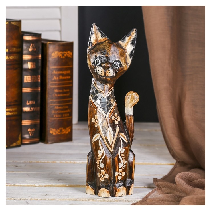 

Интерьерный сувенир "Кошка" 30 см, Коричневый