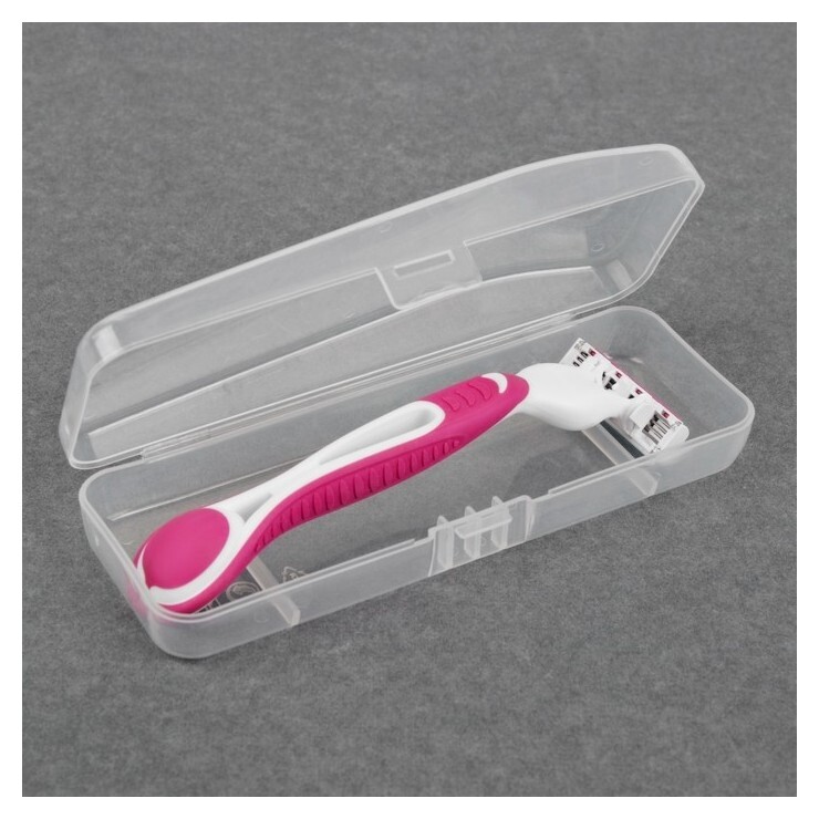 Органайзер для хранения бритвы, с крышкой, 15 × 5 × 3 см, цвет прозрачный  