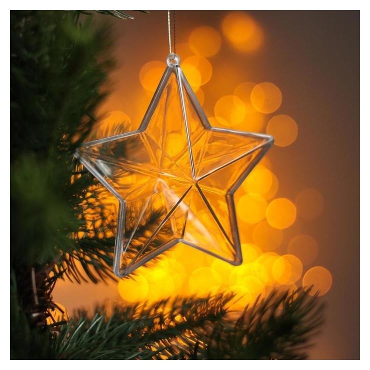 

Заготовка - подвеска, раздельные части «Здёздочка», размер собранной: 10 см, Прозрачный