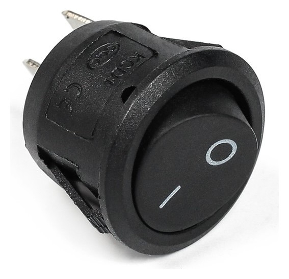 Выключатель клавишный без подсветки, диаметр 23 мм, черный