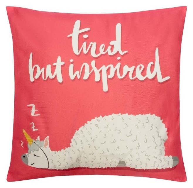 

Наволочка декоративная этель "Tired But Inspired" 40 х 40 см, велюр, Цвет не указан