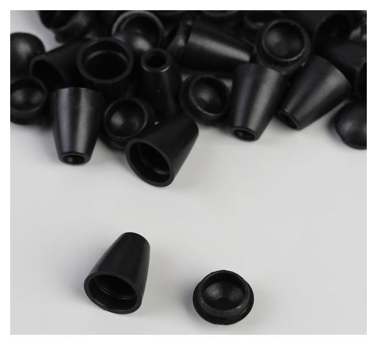 Наконечник для шнура D = 5 мм, 2 × 1,2 см, 100 шт, цвет чёрный