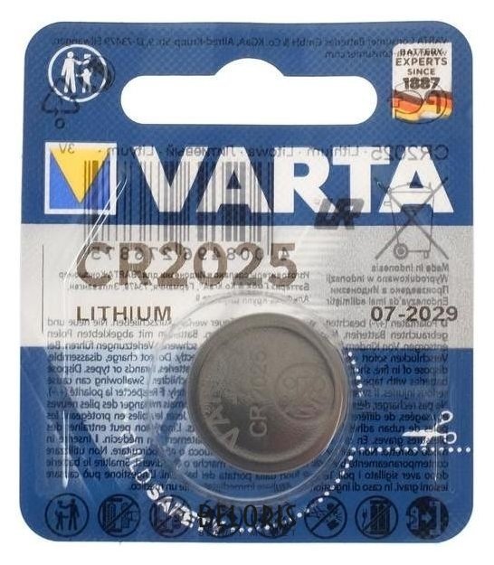 Батарейка литиевая Varta, Cr2025-1bl, 3В, блистер, 1 шт. Varta