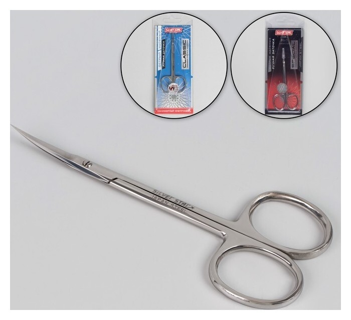 Ножницы маникюрные, для кутикулы, загнутые, узкие, 11 см, цвет серебристый, нсс-6l  Silver Star