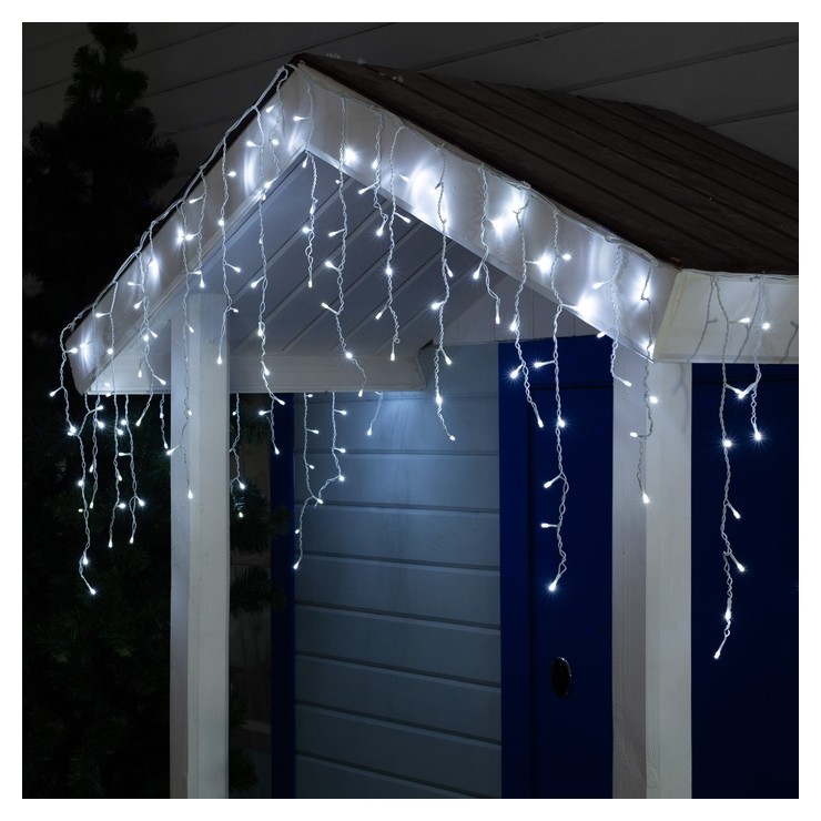 

Гирлянда "Бахрома" 3 х 0.6 м, Ip44, умс, белая нить, 160 Led, свечение белое, мерцание белым, 220 В