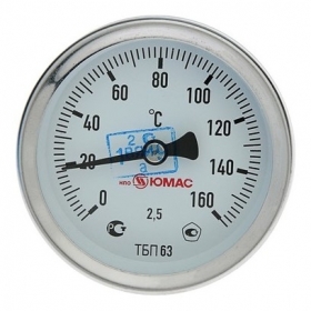 Термометр биметаллический, 150°c, с погружной гильзой 60 мм 