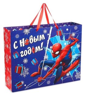Пакет подарочный ламинированный «С новым годом!», человек-паук, 40 х 31 х 11 см Marvel Comics