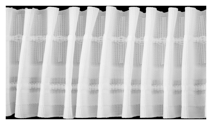 Шторная лента классическая с петлями, матовая, 6 см, 50 ± 1 м, цвет белый