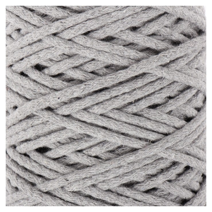 Шнур для вязания 100% хлопок, ширина 5 мм 100м/450гр (Св. серый)