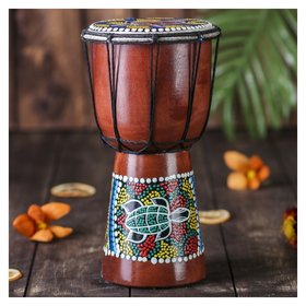Музыкальный инструмент "Барабан джембе разноцветный" 13x13x24 см 