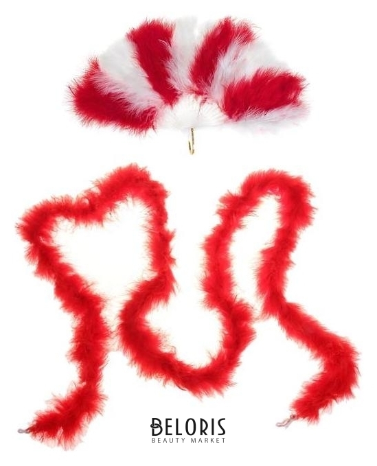 Карнавальный набор «Красотка», 2 предмета: шарф, веер, цвет красный NNB