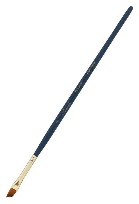 Кисть «Сонет» № 1, синтетика, скошенная, короткая ручка, B=5 мм, двухцветная Невская палитра