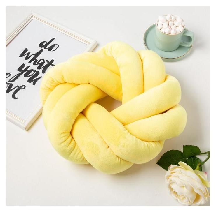 

Подушка-узел «Этель», D=33см, цвет жёлтый, велюр, Желтый